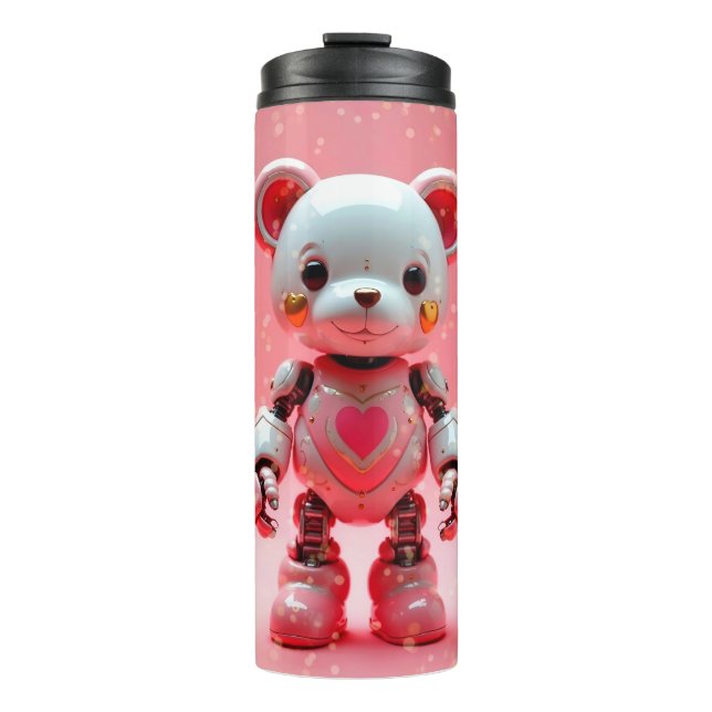 Bouteilles Isothermes Pink Robot Teddy Bear Valentine's Tumbler (Devant)