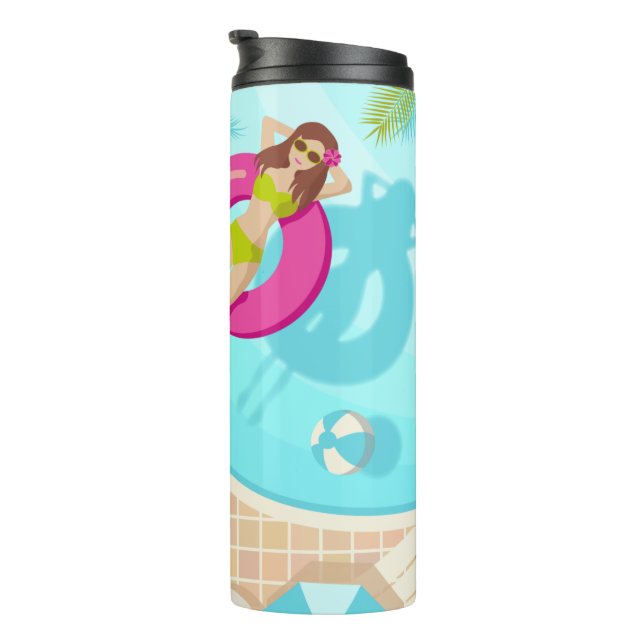 Bouteilles Isothermes Piscine fille en bikini plage d'été (Tourné sur la droite)