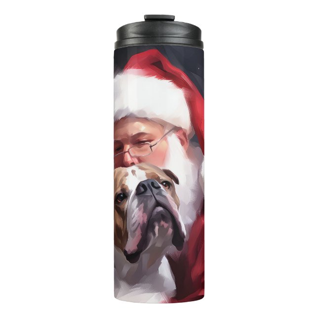Bouteilles Isothermes Pitbull avec le Père Noël Fête de Noël (Devant)
