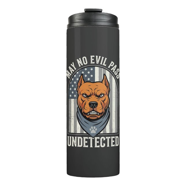 Bouteilles Isothermes Pitbull Patriotique Chien de Garde (Devant)