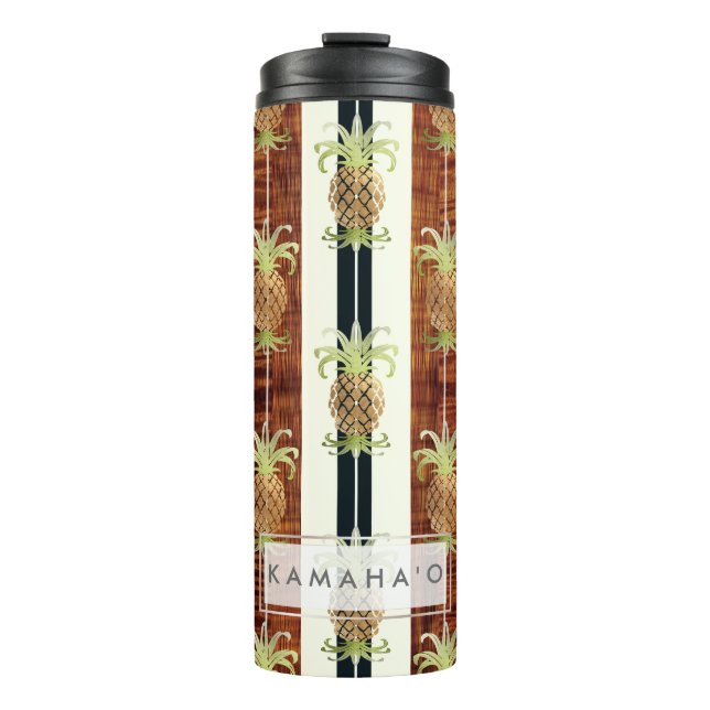 Bouteilles Isothermes PixDezines Ananas Faux Koa Bois (Devant)