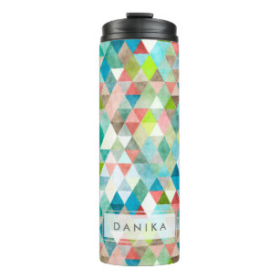 Bouteilles Isothermes PixDezines Aquarelle Boho Géométrique/Triangles