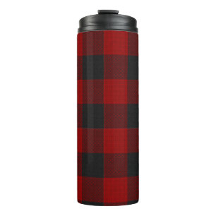 Bouteilles Isothermes PixDezines Buffalo Plaid, Rouge Noir
