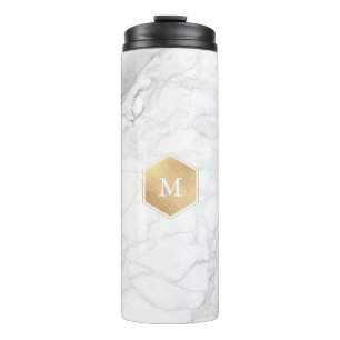 Bouteilles Isothermes PixDezines MONOGRAM MARBRE BLANC+HONEYCOMB