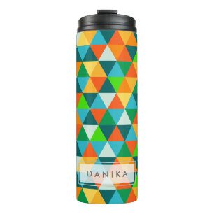 Bouteilles Isothermes PixDezines vert forêt géométrique/triangles