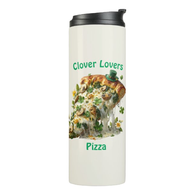 Bouteilles Isothermes Pizza Amoureux du Trèfle St. Patrick’s Day (Tourné sur la gauche)