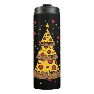 Bouteilles Isothermes pizza noël lumières des arbres messieurs