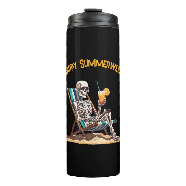 Bouteilles Isothermes Plage Lounge Squelette Halloween (Devant)