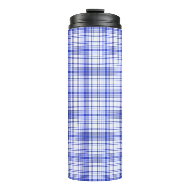 Bouteilles Isothermes Plaid blanc bleu 2 (Devant)