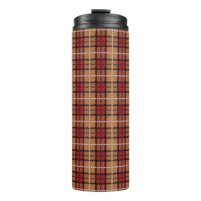 Bouteilles Isothermes Plaid de pixel en rouge et or (Devant)