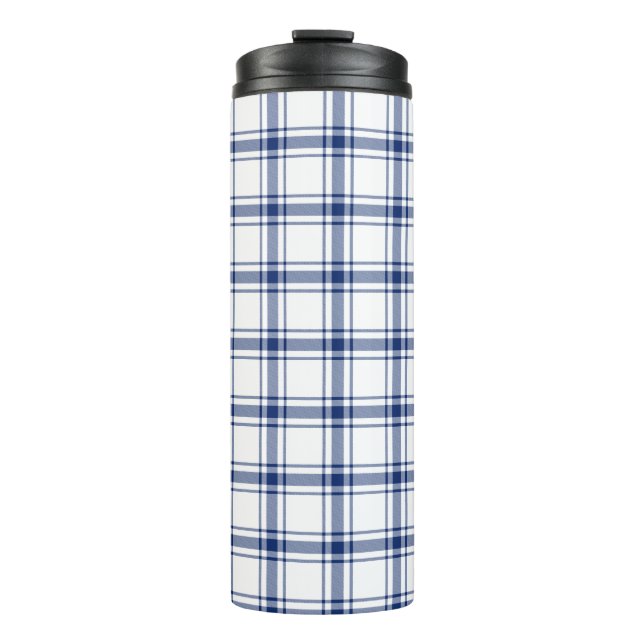 Bouteilles Isothermes Plaid Nautique Bleu et Blanc (Devant)