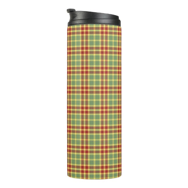 Bouteilles Isothermes Plaid rouge et vert personnalisable (Tourné sur la droite)