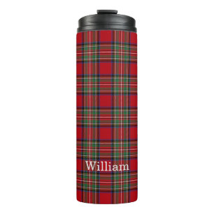 Bouteilles Isothermes Plaid Stewart Rouge Vert Anniversaire Papa Rustiqu