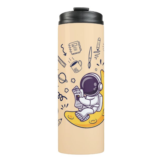 Bouteilles Isothermes Planètes de l'espace de doodle personnalisé Retour (Devant)