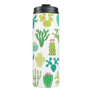 Bouteilles Isothermes Plante de cactus et jeu de fleurs vintage isolé su