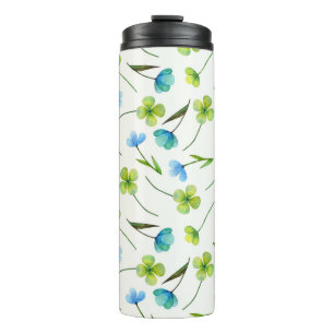 Bouteilles Isothermes Plantes aquarelle : Motif Floral sans joint.