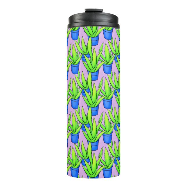 Bouteilles Isothermes Plantes d'Aloe Vera avec fond violet (Devant)