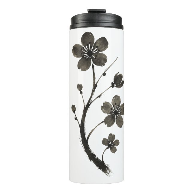 Bouteilles Isothermes Plum Blossom Line Art - Design botanique sur (Devant)