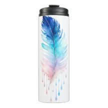 Plume Aquarelle Ombre Bleue
