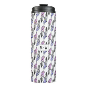 Bouteilles Isothermes Plumes Motif monogramme personnalisé tumbler
