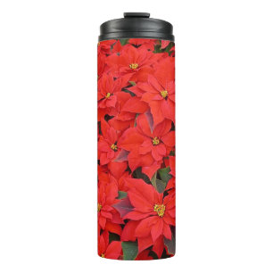 Bouteilles Isothermes Poinsettias Rouges I Photo Florale de Vacances de 
