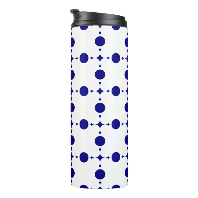 Bouteilles Isothermes Points bleus de marine, Motif à pois, Pois (Tourné sur la droite)