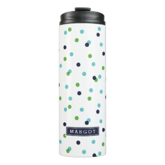 Bouteilles Isothermes Points Confetti Vert et Turquoise de la Marine Mon