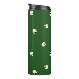 Bouteilles Isothermes Points de crâne Kawaii mignons aléatoires vert fon