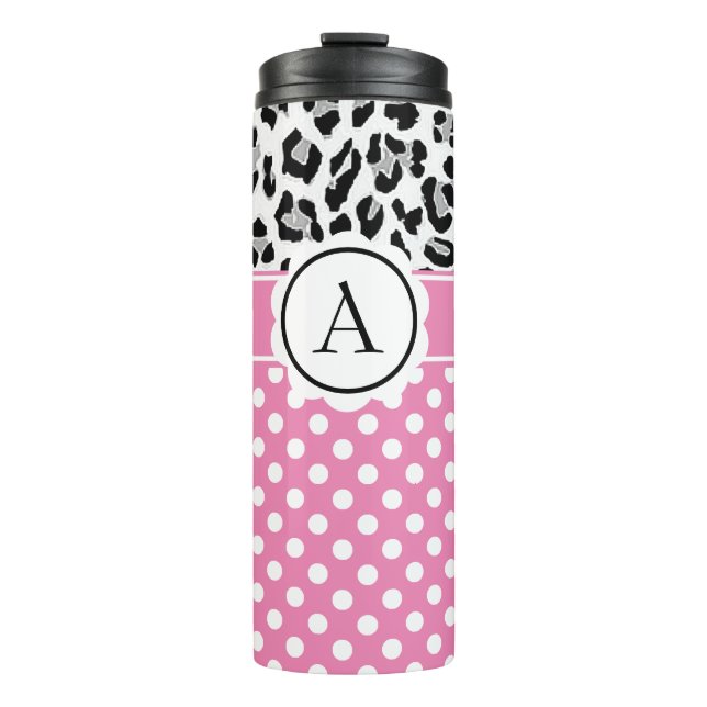 Bouteilles Isothermes Points girly et imprimé animal monogramme  (Devant)