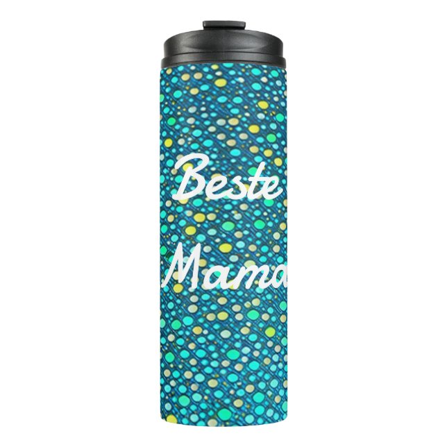 Bouteilles Isothermes Points motif bleu, turquoise, jaune, vert (Devant)