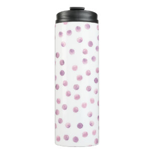 Bouteilles Isothermes Pois aquarelle, arrière - plan géométrique rose.