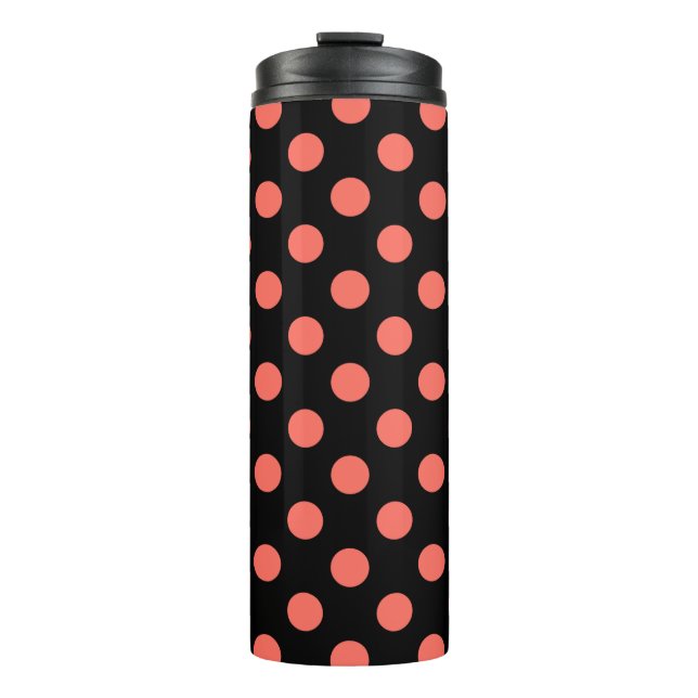 Bouteilles Isothermes Pois coralliens vivants sur noir (Devant)