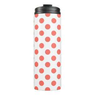 Bouteilles Isothermes Pois de corail vivant sur blanc