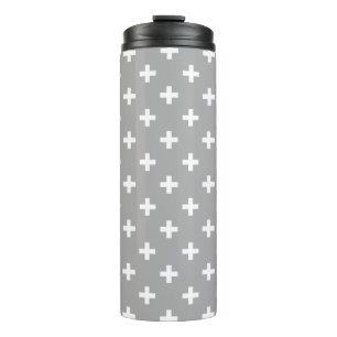 Bouteilles Isothermes Polka blanche croise sur gris