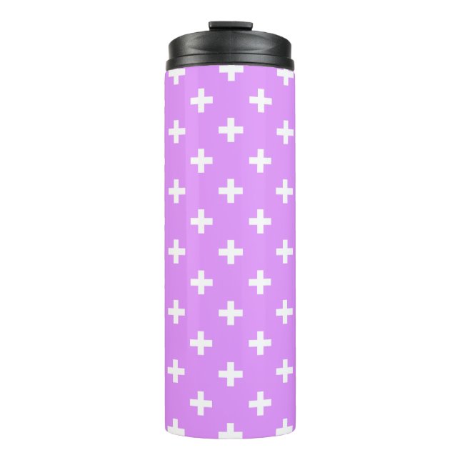 Bouteilles Isothermes Polka blanche croise sur lilas (Devant)