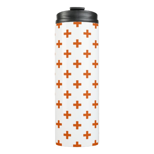 Bouteilles Isothermes Polka orange croise sur blanc (Devant)