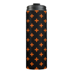 Bouteilles Isothermes Polka orange croise sur noir