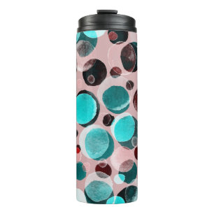 Bouteilles Isothermes Polka point aquarelle, motif abstrait.