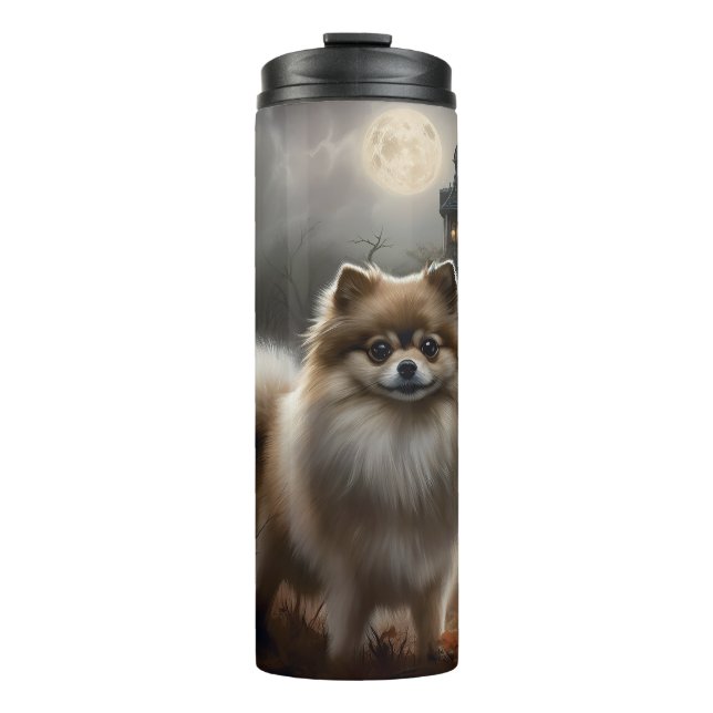 Bouteilles Isothermes Pomeranian Halloween Épouvantable (Devant)