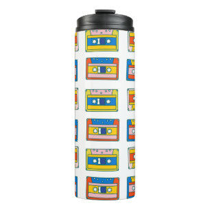 Bouteilles Isothermes Pop art 90s sans couture motif de cassettes de mus