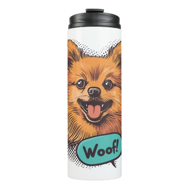 Bouteilles Isothermes Pop Art Pomeranian - Retro Comic Chien (Devant)