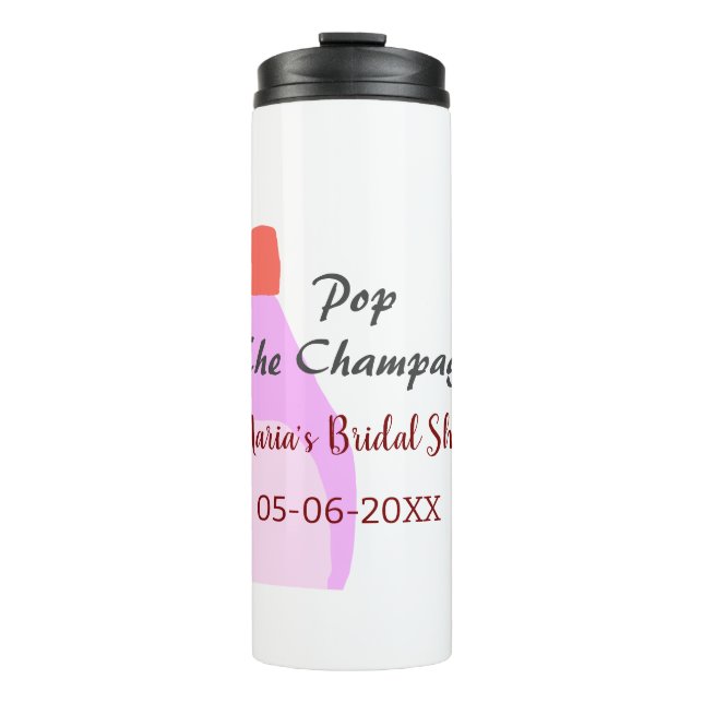 Bouteilles Isothermes Pop Champagne rose invitation de douche de mariage (Devant)