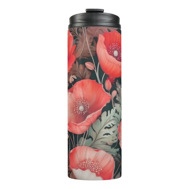 Bouteilles Isothermes Poppies rouge vintage (Devant)