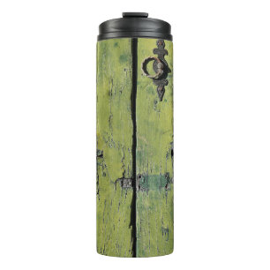 Bouteilles Isothermes Porte fermée en bois brun à deux panneaux