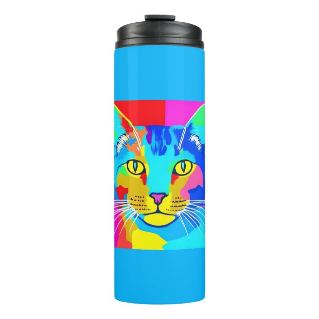 Bouteilles Isothermes Portrait de chat Retro Pop Art (Devant)