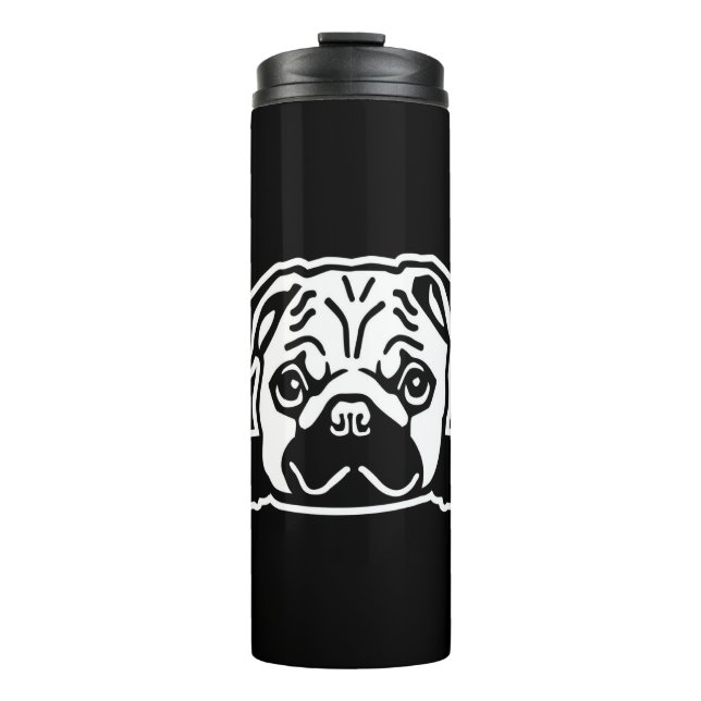 Bouteilles Isothermes Portrait de Pug Dog Sketch (Devant)