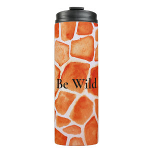 Bouteilles Isothermes Poster de animal de la Giraffe orange