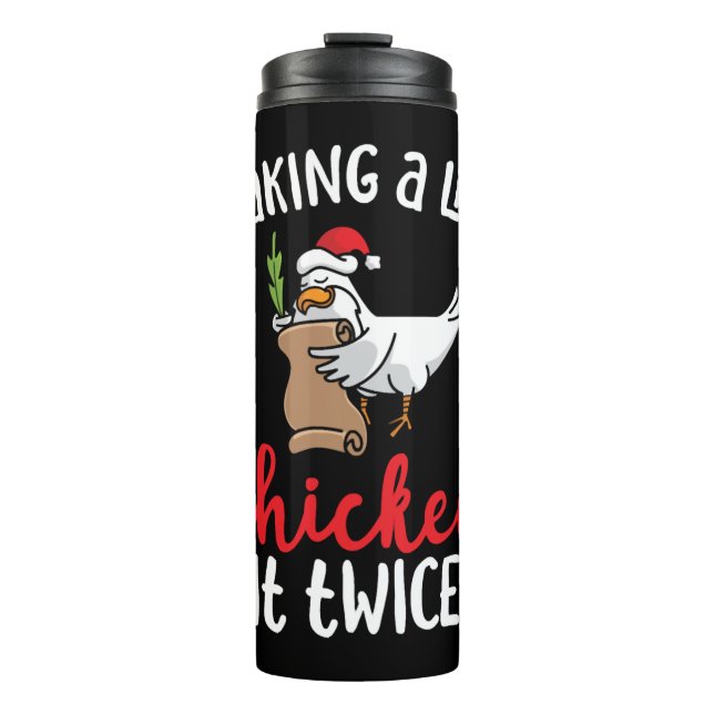 Bouteilles Isothermes Poulet Il Deux Fois Drôle Design de Noël Poulet (Devant)