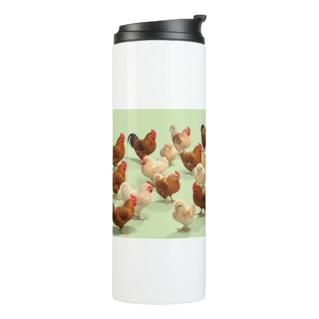 Bouteilles Isothermes Poulet sur fond vert clair (Tourné sur la gauche)
