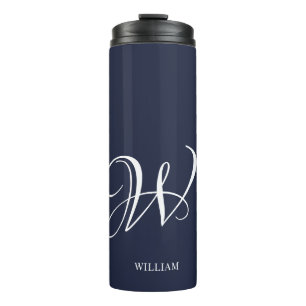 Bouteilles Isothermes Premier monogramme bleu marine personnalisé